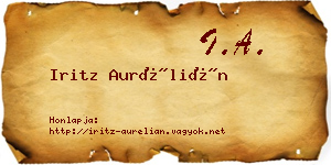 Iritz Aurélián névjegykártya